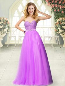 Best Sweetheart Sleeveless Zipper Homecoming Dress Lilac Tulle