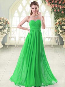 Comfortable Green Homecoming Dress Prom and Party with Beading Sweetheart Sleeveless Zipper