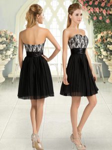 Black Sweetheart Zipper Lace Evening Dress Sleeveless
