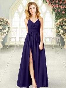Chic Chiffon Sleeveless Floor Length Prom Party Dress and Ruching