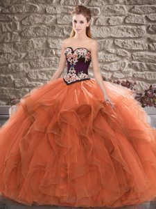Sleeveless Beading and Embroidery Lace Up Quinceanera Gown