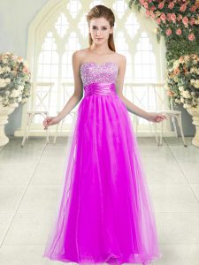 Sweetheart Sleeveless Lace Up Homecoming Dress Purple Tulle