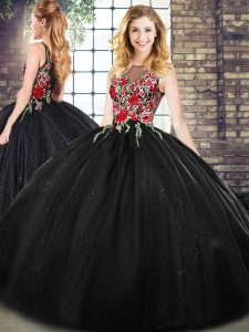 Floor Length Ball Gowns Sleeveless Black Vestidos de Quinceanera Zipper