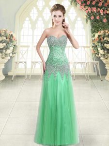 Sleeveless Tulle Zipper Prom Gown for Prom and Party