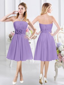 Gorgeous Lavender Sleeveless Chiffon Zipper Wedding Party Dress for Prom and Party and Wedding Party
