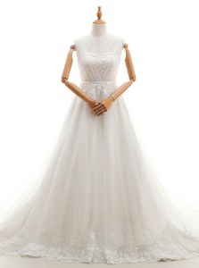 Modern With Train Clasp Handle Wedding Gown White for Wedding Party with Appliques Court Train