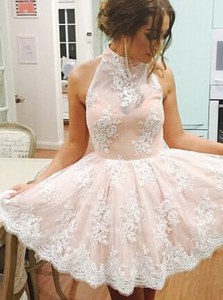 Customized Sleeveless Lace Zipper Prom Gown