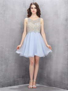 Scoop Sleeveless Beading and Sequins Zipper Prom Evening Gown