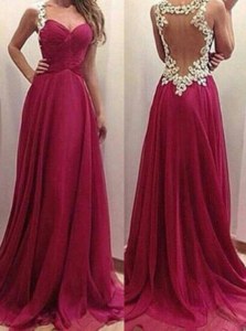Vintage Burgundy Prom Dress Prom and Party and For with Appliques Sweetheart Sleeveless Zipper