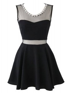 Sumptuous Scoop Sleeveless Beading Zipper Prom Evening Gown