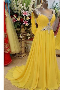 Scoop Sleeveless Organza Pageant Dress for Girls Appliques Brush Train Backless