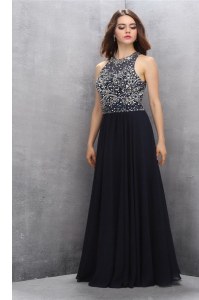 Noble Scoop Sleeveless Beading Backless Dress for Prom
