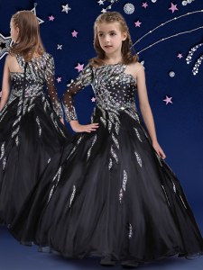 Modern Black Party Dress for Girls Quinceanera and Wedding Party and For with Beading and Ruffles Asymmetric Sleeveless Zipper