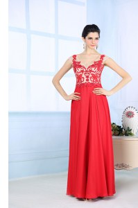 Luxurious Coral Red Sleeveless Chiffon Zipper Homecoming Dress for Prom and Party