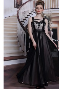 Floor Length Column/Sheath Sleeveless Black Prom Dress Criss Cross
