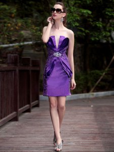Sleeveless Zipper Knee Length Beading and Appliques Prom Party Dress