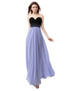 Floor Length Lavender Dress for Prom Sweetheart Sleeveless Lace Up