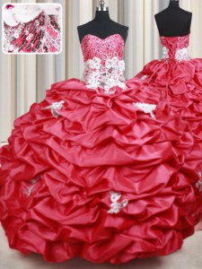 Sleeveless Brush Train Beading and Appliques and Sequins and Pick Ups Lace Up Quince Ball Gowns