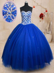Spectacular Sleeveless Lace Up Floor Length Beading Ball Gown Prom Dress