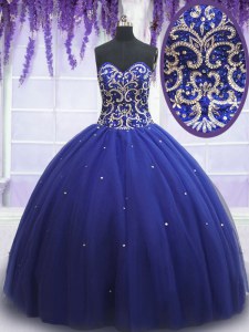 Luxurious Tulle Sleeveless Sweet 16 Dresses and Beading and Sequins