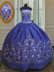 Extravagant Floor Length Ball Gowns Sleeveless Royal Blue Quinceanera Dresses Lace Up