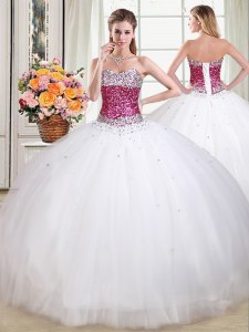 Low Price Sleeveless Lace Up Floor Length Beading Quinceanera Gowns