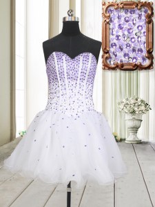 Great Sleeveless Beading Lace Up Prom Gown