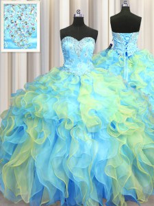 New Style Floor Length Ball Gowns Sleeveless Multi-color Quinceanera Gowns Lace Up