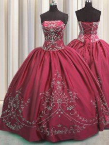 Free and Easy Beading and Embroidery Sweet 16 Dresses Coral Red Lace Up Sleeveless Floor Length