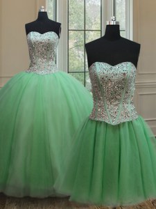 Free and Easy Three Piece Quinceanera Dress Military Ball and Sweet 16 and Quinceanera and For with Beading Sweetheart Sleeveless Lace Up