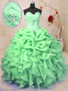 15th Birthday Dress Military Ball and Sweet 16 and Quinceanera and For with Beading and Ruffles and Pick Ups Sweetheart Sleeveless Lace Up