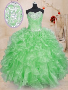Stunning Floor Length Vestidos de Quinceanera Sweetheart Sleeveless Lace Up