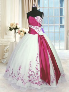Inexpensive Sleeveless Embroidery and Sashes ribbons Lace Up Quinceanera Dress