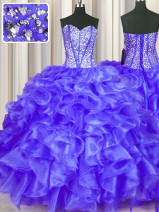 Sleeveless Beading and Ruffles Lace Up 15 Quinceanera Dress