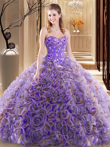 With Train Multi-color Sweet 16 Quinceanera Dress Sweetheart Sleeveless Brush Train Lace Up