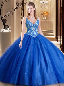 Modern Sleeveless Lace Up Floor Length Beading and Appliques Quinceanera Gown