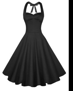Knee Length Backless Homecoming Dress Black for Prom and Party with Ruching