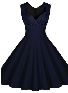 Fashion Navy Blue Sweetheart Neckline Ruching Prom Dresses Sleeveless Zipper