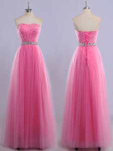 Graceful Sleeveless Beading Lace Up Prom Evening Gown