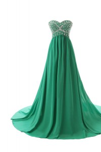 Suitable Green Sweetheart Neckline Beading Dress for Prom Sleeveless Zipper