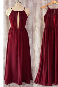 Popular Sleeveless Zipper Floor Length Ruching Prom Dresses