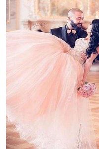 Glorious Chiffon Sweetheart Sleeveless Lace Up Beading Prom Dress in Pink