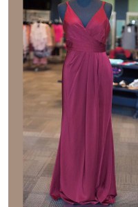 Ideal Sleeveless Zipper Floor Length Ruching and Pleated Dress for Prom