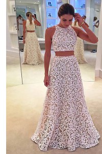 Adorable Scoop Lace Sleeveless Floor Length and Lace