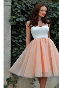 Sexy Peach Prom Evening Gown Prom and Party and For with Ruching Square Sleeveless Zipper
