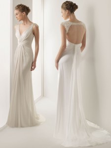 Glorious White Sleeveless With Train Ruching Backless Bridal Gown