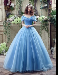 Attractive Blue Off The Shoulder Neckline Ruching and Bowknot Wedding Gown Sleeveless Lace Up