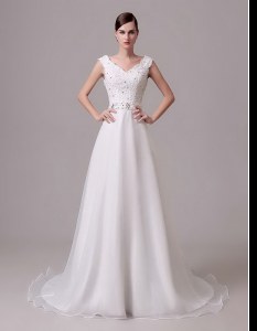 Top Selling White Sleeveless With Train Beading and Sashes ribbons Clasp Handle Bridal Gown