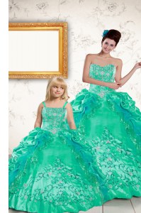 Suitable Sleeveless Beading and Embroidery and Pick Ups Lace Up Ball Gown Prom Dress