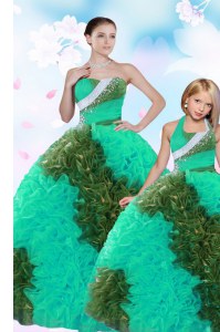 Hot Selling Sweetheart Sleeveless Taffeta Quinceanera Gown Sequins and Pick Ups Lace Up